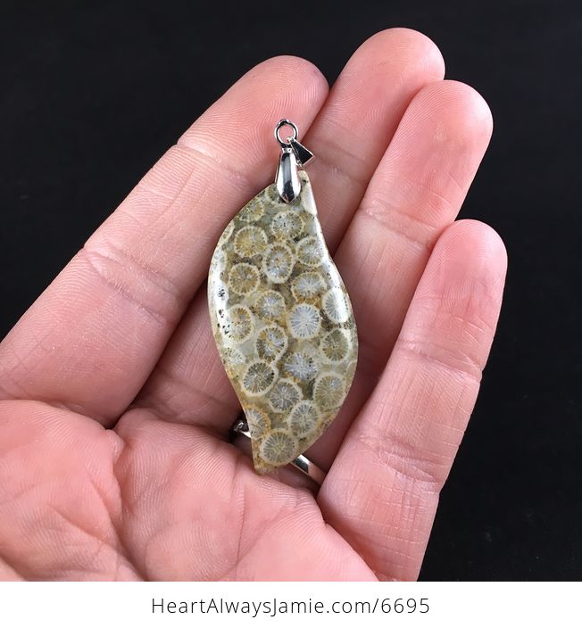 Coral Fossil Stone Jewelry Pendant - #jZNh8JtiyJc-1