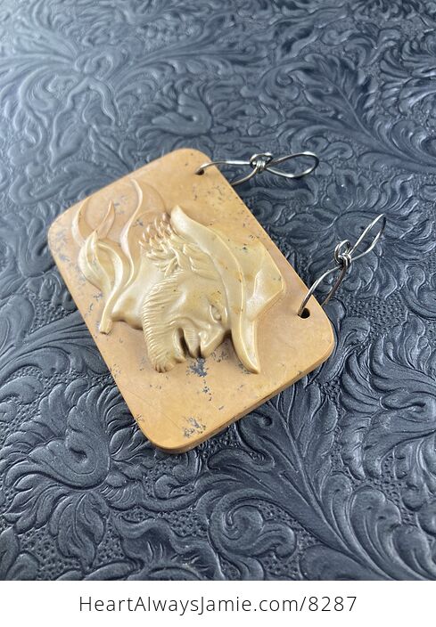 Cowboy Jasper Pendant Stone Jewelry Mini Art Ornament - #DuIbikC1YZs-4