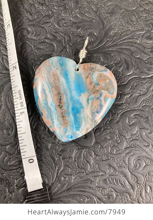 Crazy Lace Heart Shaped Blue Stone Jewelry Pendant - #1nnw7QaW6B8-5