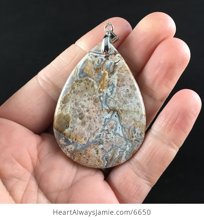 Crazy Lace Mexican Agate Stone Jewelry Pendant - #kF2yr8YHVoI-6