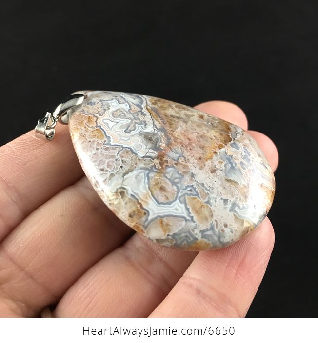 Crazy Lace Mexican Agate Stone Jewelry Pendant - #kF2yr8YHVoI-4