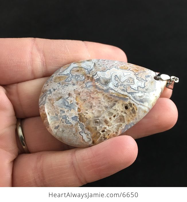 Crazy Lace Mexican Agate Stone Jewelry Pendant - #kF2yr8YHVoI-3