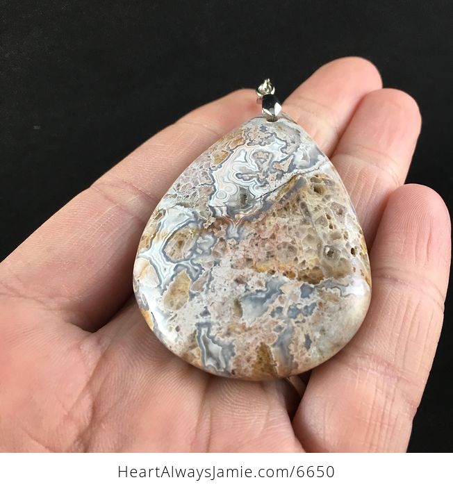 Crazy Lace Mexican Agate Stone Jewelry Pendant - #kF2yr8YHVoI-2