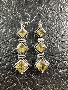 Created Citrine Stone Crystal Earrings Jewelry #uwtpQkLnVyM