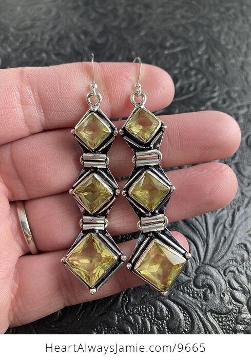 Created Citrine Stone Crystal Earrings Jewelry - #uwtpQkLnVyM-2