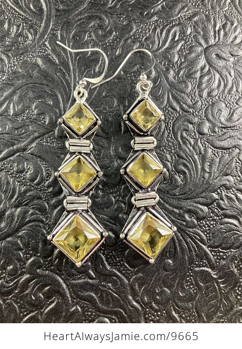 Created Citrine Stone Crystal Earrings Jewelry - #uwtpQkLnVyM-1