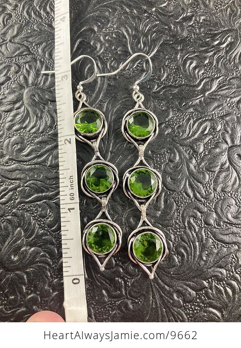 Created Peridot Stone Crystal Celtic Wiccan Knot Link Earring Jewelry - #yBgZeKL7hP8-4
