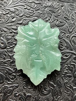 Crystal Carving of the Green Man or Foliate Head Tree God in Green Aventurine #lT1iRbkphH0