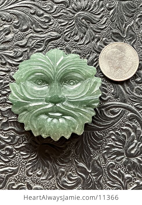 Crystal Carving of the Green Man or Foliate Head Tree God in Green Aventurine - #jnWDp9X2ZF0-6