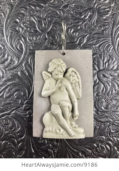 Cupid Hushing Jasper Pendant Stone Jewelry Mini Art Ornament - #hdYk6uDhbV8-4