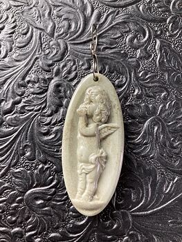 Cupid Jasper Pendant Stone Jewelry Mini Art Ornament #M2CaxMGcisc