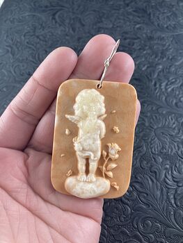 Cupid Jasper Pendant Stone Jewelry Mini Art Ornament #TlGEEyAaRVs