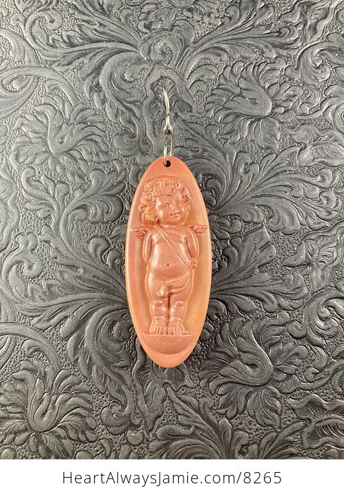 Cupid Jasper Pendant Stone Jewelry Mini Art Ornament - #8kJdQ5YRuA4-2