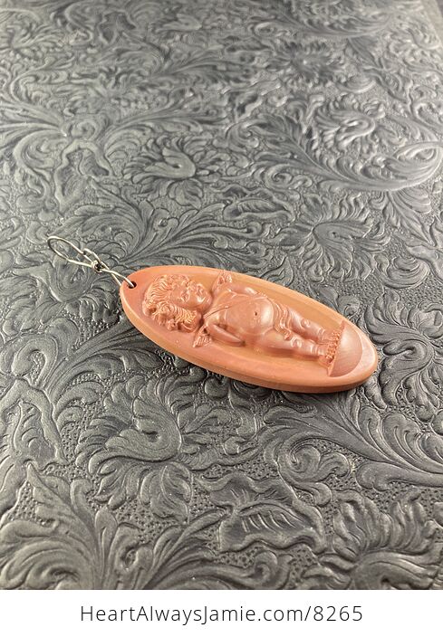 Cupid Jasper Pendant Stone Jewelry Mini Art Ornament - #8kJdQ5YRuA4-4