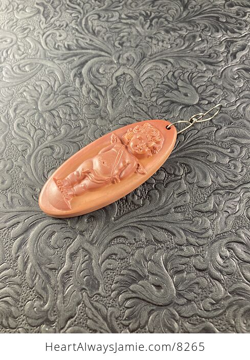 Cupid Jasper Pendant Stone Jewelry Mini Art Ornament - #8kJdQ5YRuA4-3
