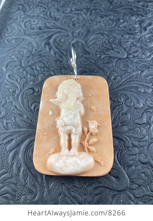 Cupid Jasper Pendant Stone Jewelry Mini Art Ornament - #TlGEEyAaRVs-3