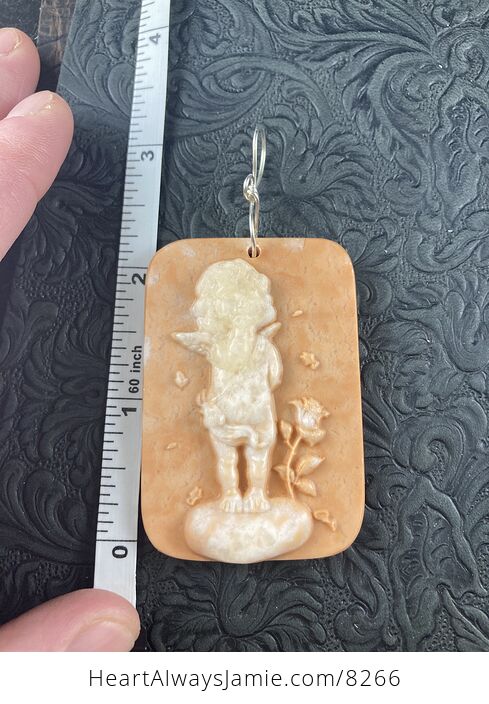 Cupid Jasper Pendant Stone Jewelry Mini Art Ornament - #TlGEEyAaRVs-6
