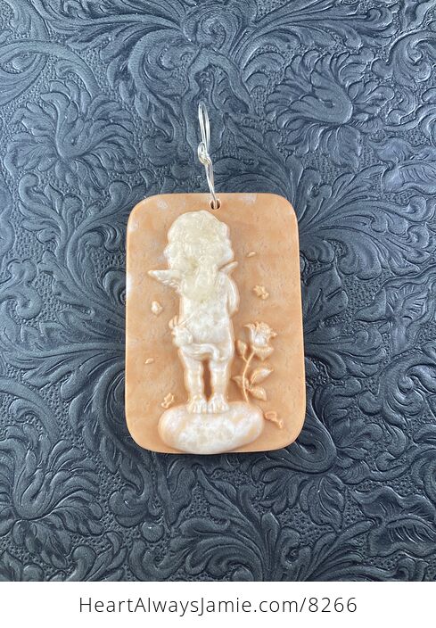 Cupid Jasper Pendant Stone Jewelry Mini Art Ornament - #TlGEEyAaRVs-2