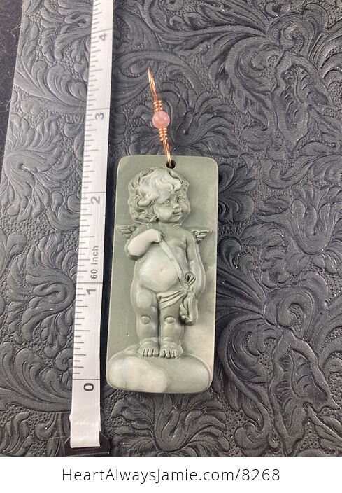 Cupid Jasper Pendant Stone Jewelry Mini Art Ornament - #Ybdwcz34QAM-5