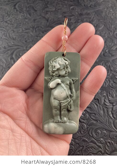 Cupid Jasper Pendant Stone Jewelry Mini Art Ornament - #Ybdwcz34QAM-1