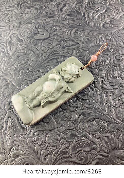 Cupid Jasper Pendant Stone Jewelry Mini Art Ornament - #Ybdwcz34QAM-3
