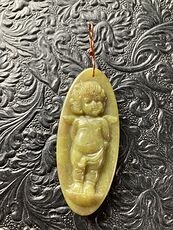 Cupid Lemon Jade Pendant Stone Jewelry Mini Art Ornament #nE4DxfVQ7kA
