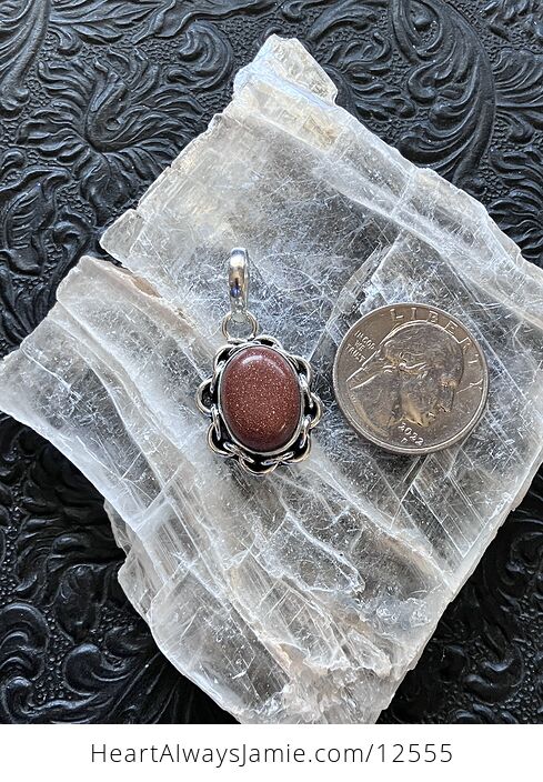 Dainty Goldstone Crystal Jewelry Pendant - #XDk2THy56i4-2