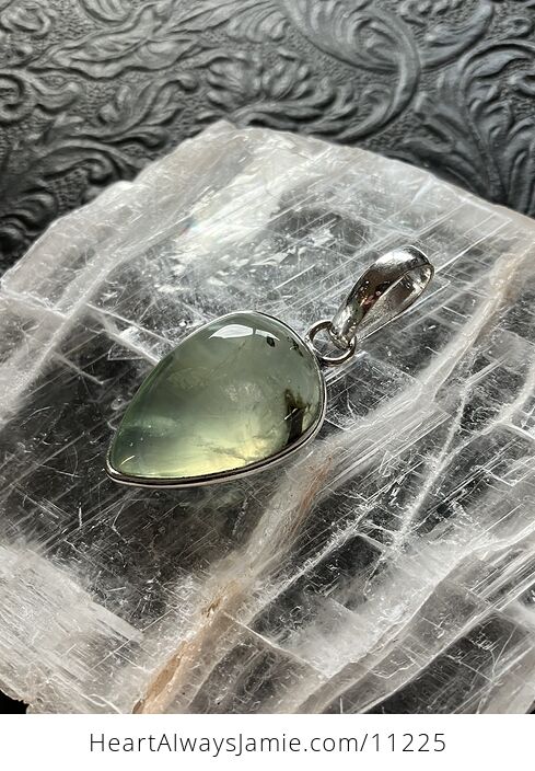 Dainty Green Gemmy Prehnite with Epidote Crystal Stone Jewelry Pendant - #R930cWdjqyw-5