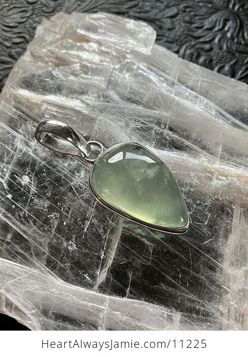 Dainty Green Gemmy Prehnite with Epidote Crystal Stone Jewelry Pendant - #R930cWdjqyw-4