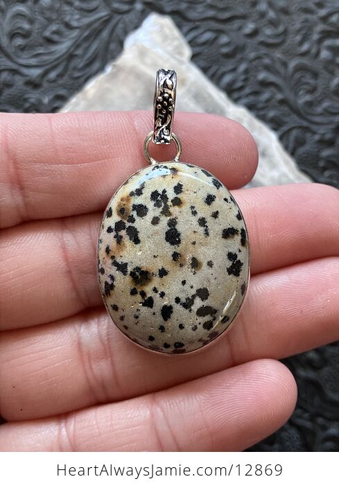 Dalmatian Jasper Stone Pendant - #fDwyk5ksVtc-1