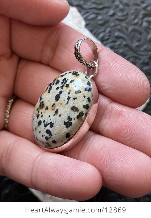 Dalmatian Jasper Stone Pendant - #fDwyk5ksVtc-3