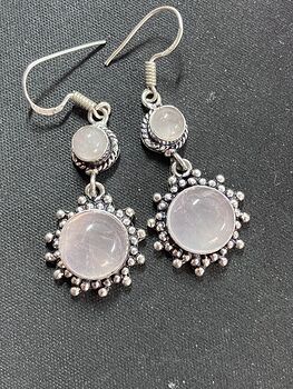 Dangly Rose Quartz Stone Crystal Jewelry Earrings #CJNJbuSS5Ro