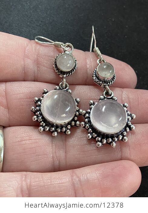 Dangly Rose Quartz Stone Crystal Jewelry Earrings - #CJNJbuSS5Ro-4