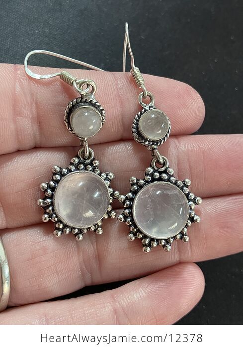 Dangly Rose Quartz Stone Crystal Jewelry Earrings - #CJNJbuSS5Ro-2