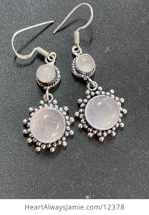 Dangly Rose Quartz Stone Crystal Jewelry Earrings - #CJNJbuSS5Ro-1