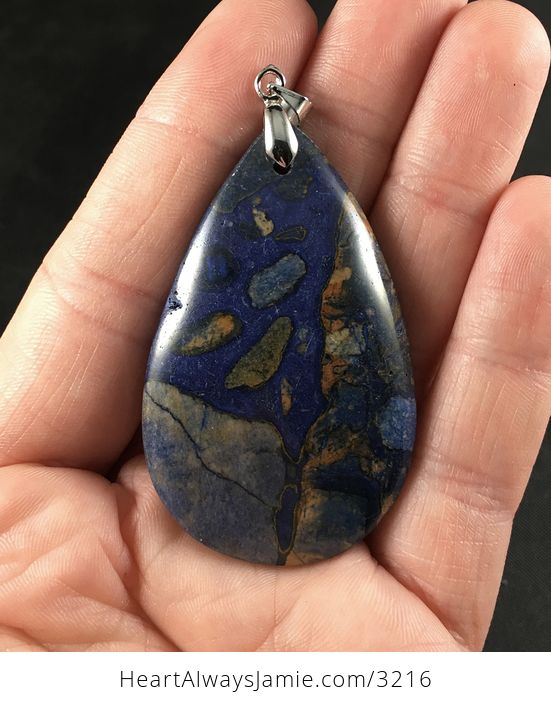 Dark Blue Choi Finches Malachite Stone Pendant Necklace - #OQXtaBwUXSs-1