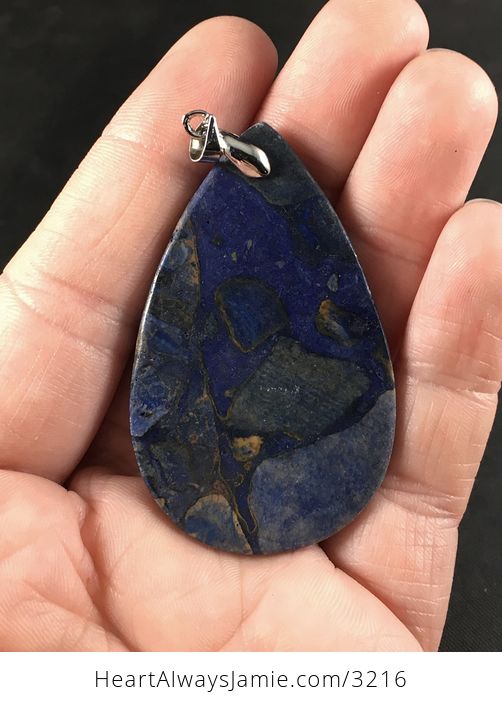 Dark Blue Choi Finches Malachite Stone Pendant Necklace - #OQXtaBwUXSs-2