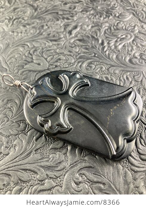 Dark Blue Hawks Eye or Tigers Eye Cross Stone Jewelry Pendant Mini Art Ornament - #0CUICNmZcL0-1