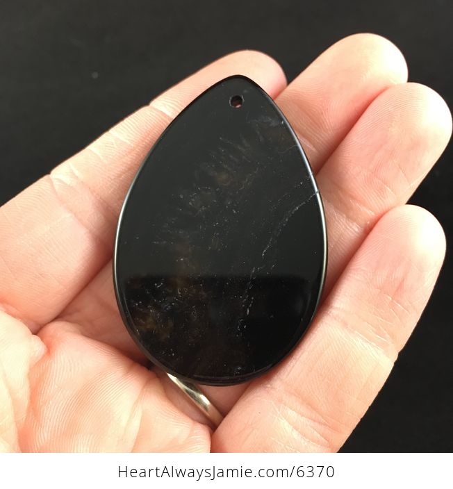 Dark Brown and Black Agate Stone Jewelry Pendant - #HIq08aCtxug-6