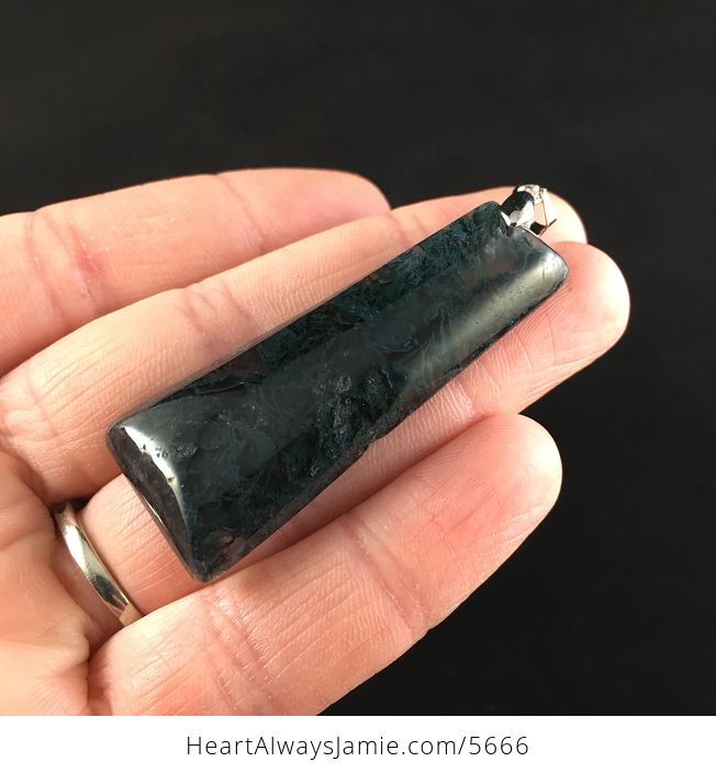 Dark Green Moss Agate Stone Jewelry Pendant - #Pb7Kvg1Ofg4-3