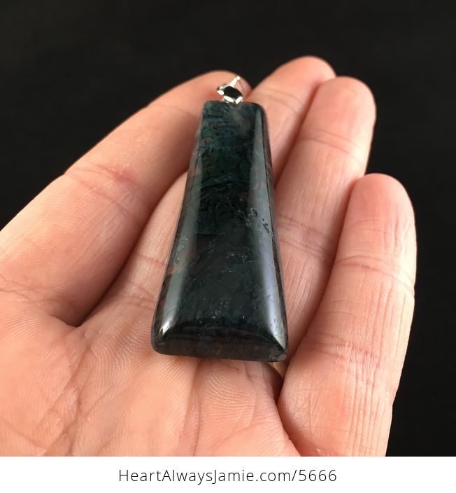 Dark Green Moss Agate Stone Jewelry Pendant - #Pb7Kvg1Ofg4-2