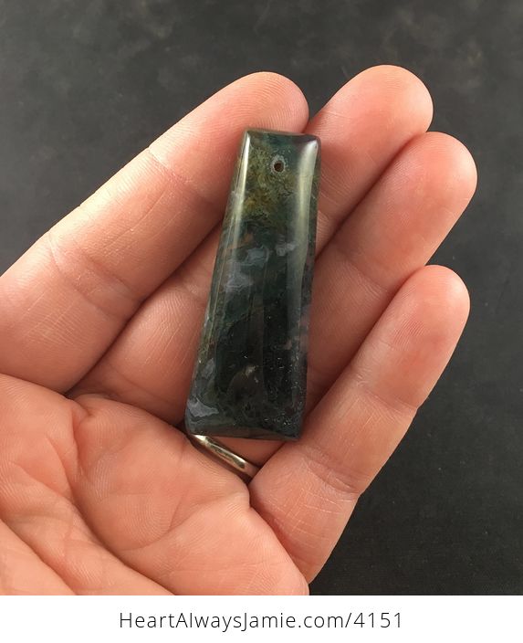 Dark Moss Agate Stone Pendant Jewelry - #fBdnnHMqIPg-1