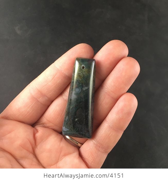 Dark Moss Agate Stone Pendant Necklace Jewelry - #fBdnnHMqIPg-2