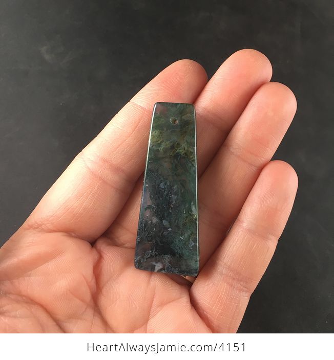 Dark Moss Agate Stone Pendant Necklace Jewelry - #fBdnnHMqIPg-4