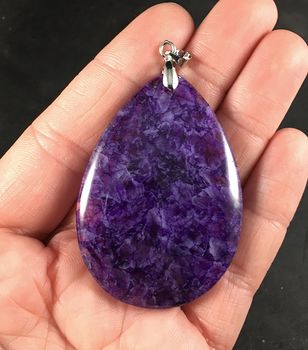 Dark Purple Drusy Agate Stone Pendant #9bsBCi8ZI6w