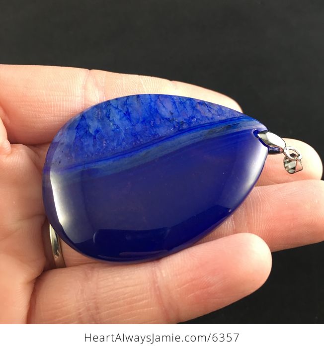 Deep Blue Druzy Agate Stone Jewelry Pendant - #dCXA7vqJZdY-3