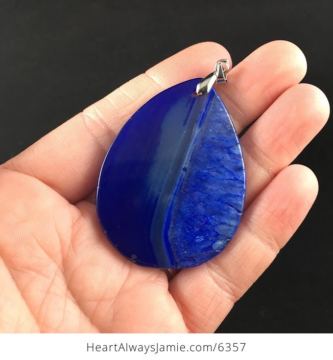 Deep Blue Druzy Agate Stone Jewelry Pendant - #dCXA7vqJZdY-6