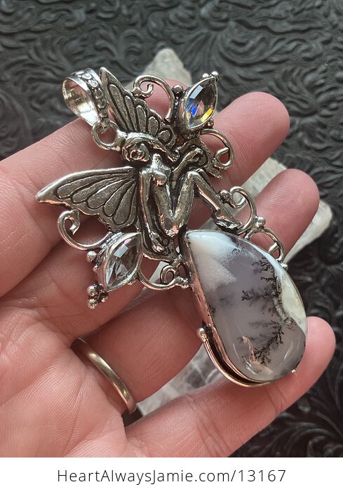 Dendritic Agate Opal Fairy Pendant Stone Crystal Jewelry - #SN5ymioqMS4-5