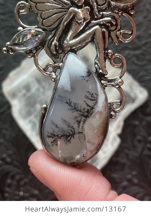 Dendritic Agate Opal Fairy Pendant Stone Crystal Jewelry - #SN5ymioqMS4-4