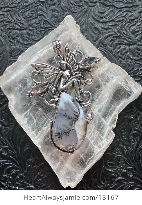 Dendritic Agate Opal Fairy Pendant Stone Crystal Jewelry - #SN5ymioqMS4-1